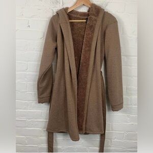 Women's Tan Hooded Sweater